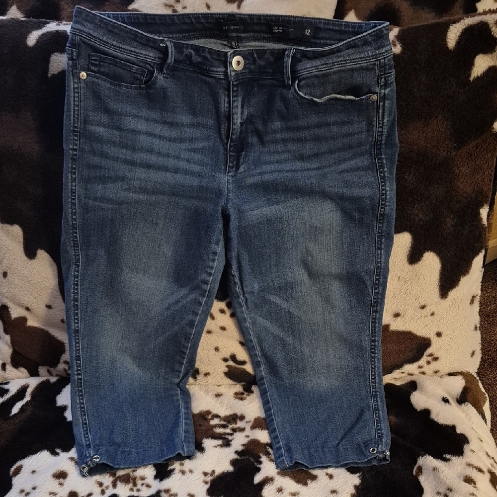 J. Jill Blue Cropped Ankle Jeans Medium-Dark Wash - Picture 1 of 12